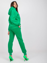 Green sweatshirt with patch and hood Felicja