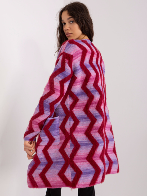 Hurt Różowy kardigan w geometryczne wzory