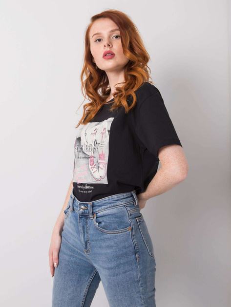 Czarny t-shirt z aplikacjami Sierra