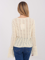 Jasnobeżowy sweter z rękawem typu dzwon