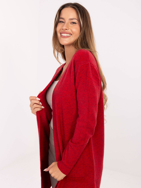 Czerwony kardigan z domieszką modalu