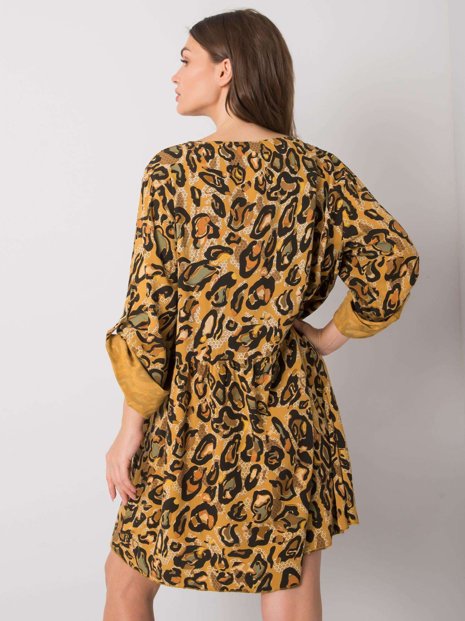 Gelbes Kleid aus Viskose Earlene.