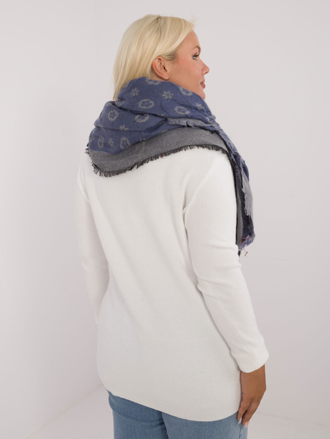 Hurtownia Niebiesko-szary ciepły szal damski z wełną