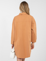 Ceglasta rozpinana sukienka szmizjerka RUE PARIS 