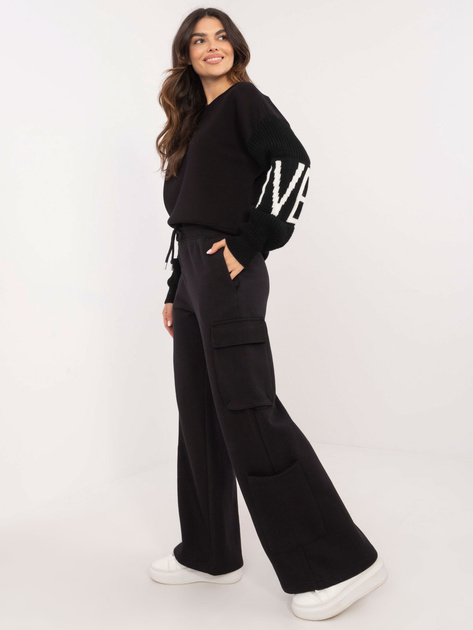 Hurt Czarne szerokie spodnie dresowe typu cargo SUBLEVEL