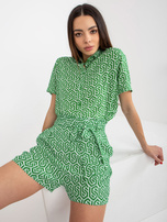 Hurt Zielone wzorzyste szorty casualowe z kieszeniami FRESH MADE