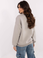 Hurt Szara dresowa bluza bez kaptura z ociepleniem