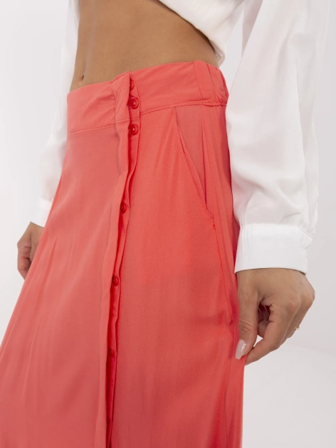 Koralowa spódnica z zapięciem na guziki FRESH MADE