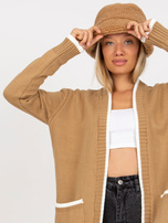 Hurt Ciemnobeżowy damski kardigan oversize RUE PARIS 