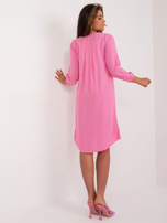 Hurt Różowa zwiewna sukienka z rękawem 3/4 SUBLEVEL