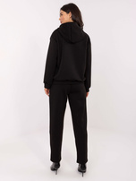 Czarny casualowy komplet z rozpinaną bluzą 