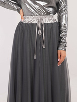 Hurtownia Szara tiulowa spódnica z podszewką