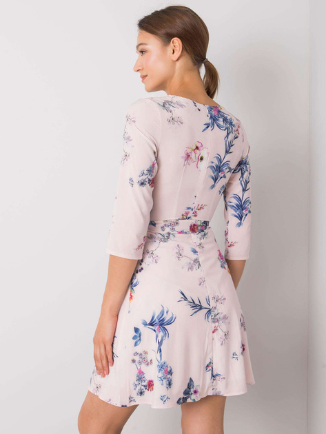 Jasnoróżowa sukienka we wzory Elise