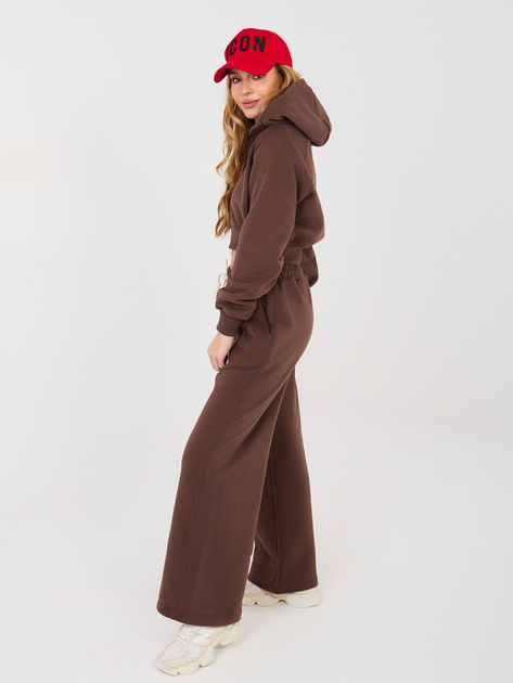 Brązowy dwuczęściowy komplet z krótką bluzą NATURAL SIDE