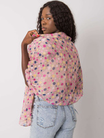 Beżowa chusta damska w grochy