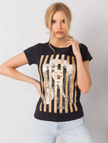 Czarny t-shirt Valentina