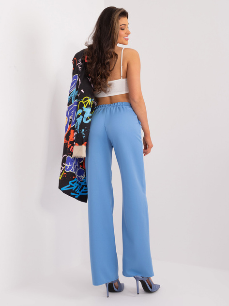 Hurt Niebieskie spodnie garniturowe z prostą nogawką