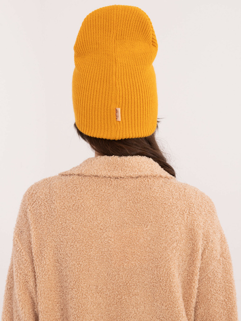 Hurt Musztardowa gładka czapka dzianinowa RUE PARIS