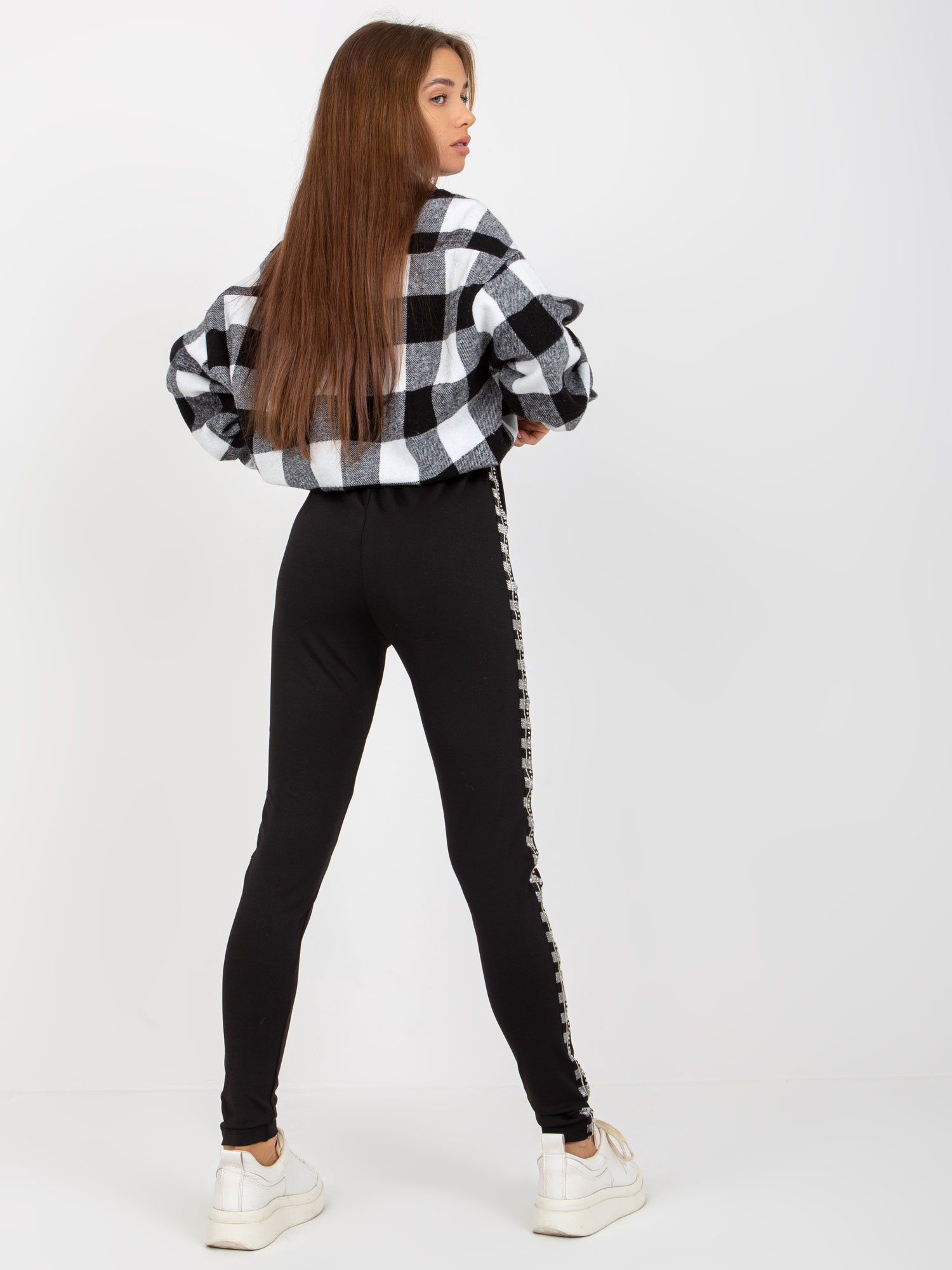 Czarne damskie legginsy na co dzień high waist