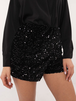 Hurt Czarne eleganckie spódnico-spodenki z cekinami