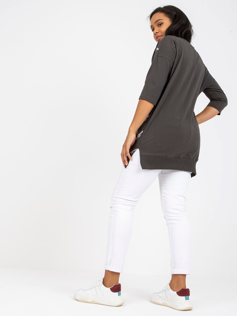 Hurtownia Khaki bluzka plus size z aplikacją