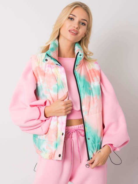 Zielono-pomarańczowa pikowana kamizelka damska Roonie