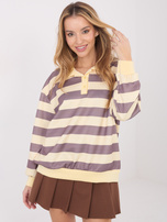 Jasnożółta damska bluza w paski 