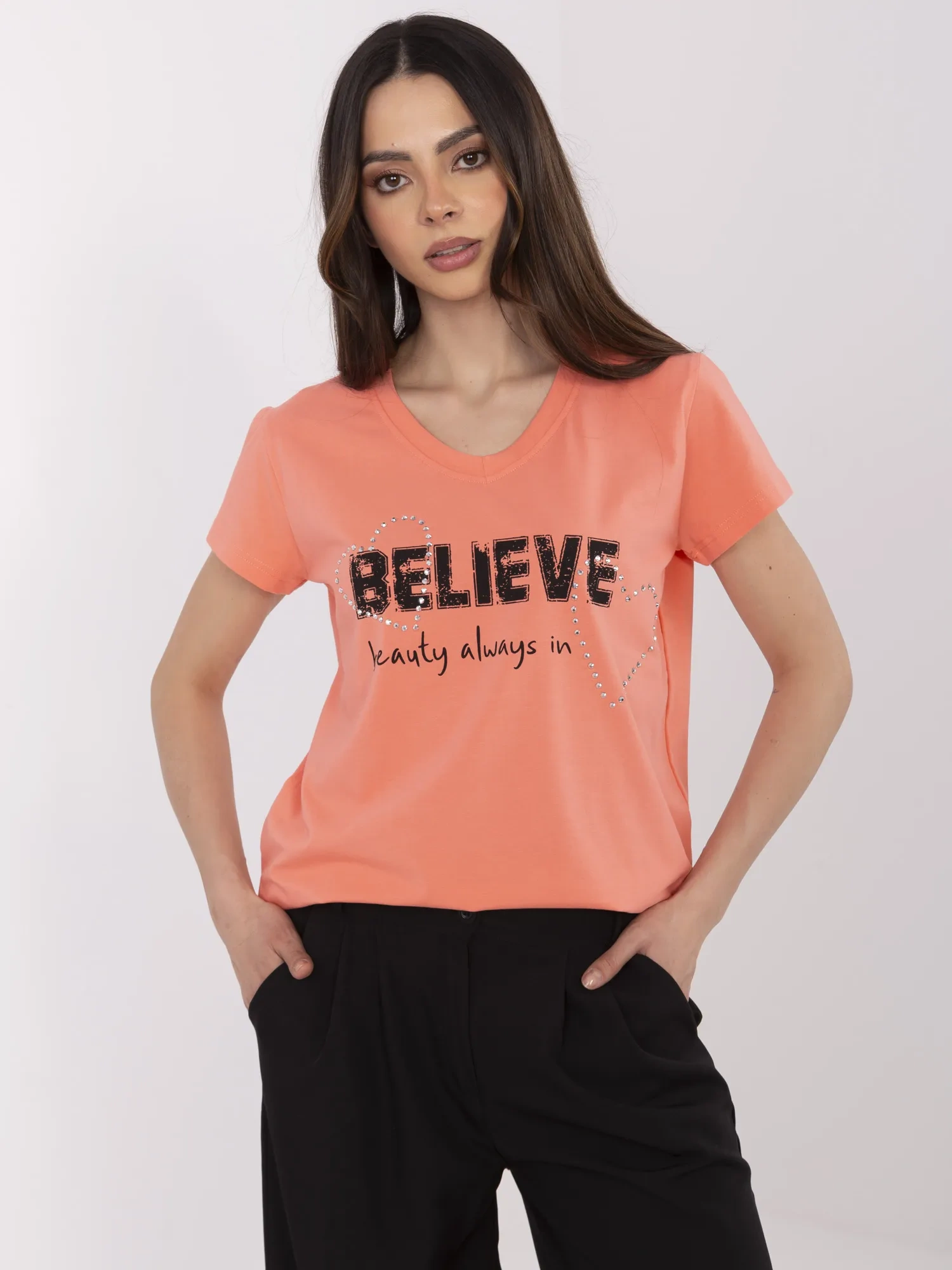 T-shirt koralowy