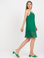 Ciemnozielona zwiewna sukienka one size o długości mini