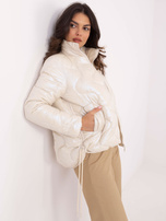 Hurt Perłowa zimowa kurtka damska z połyskiem 