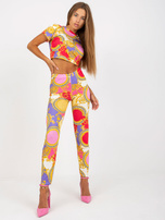 Hurtownia online Różowy wzorzysty komplet casualowy z topem 