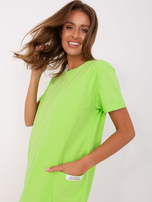 Jasnozielona dresowa sukienka z bawełny RUE PARIS 