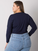 Navy blue smooth plus size blouse Elisa