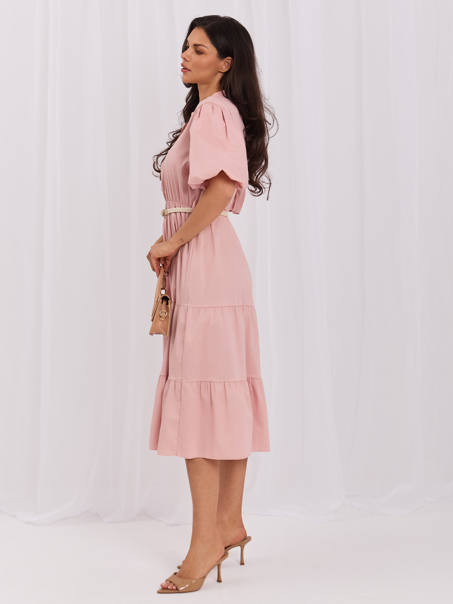 Peach cotton dress for summer.