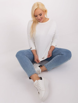 Hurt Ecru bluzka plus size z ozdobnymi ściągaczami