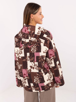 Brązowa  przejściowa kurtka z suwakiem