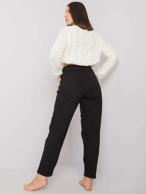 Czarne spodnie mom jeans plus size Ryley