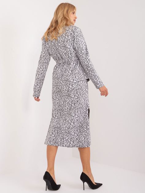 Hurt Jasnoszary komplet elegancki z marynarką z paskiem