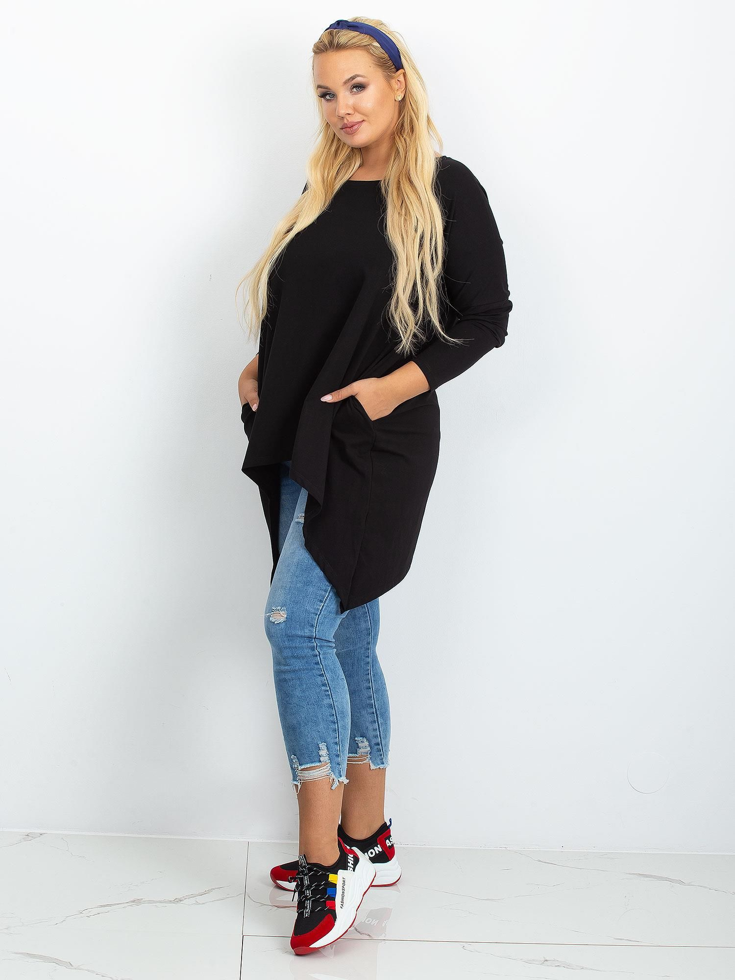 Czarna tunika plus size Moa