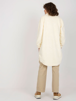 Hurt Ecru długa koszula futrzana z kołnierzykiem RUE PARIS 