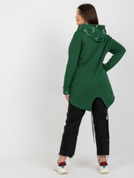 Hurt Ciemnozielona rozpinana bluza plus size z napisami 