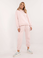 Hurt Jasnoróżowy damski komplet basic ze spodniami