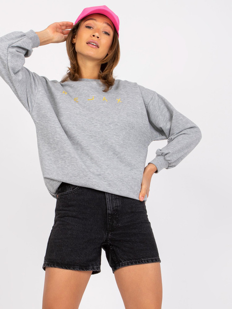 Szara melanżowa bluza dresowa z napisem Damiette