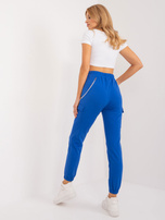 Hurt Kobaltowe dresowe spodnie z gumką w pasie  