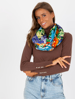 Hurtownia Niebiesko-pomarańczowa chusta z printami