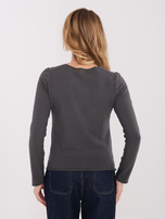 Grafitowa bluzka basic z długim rękawem