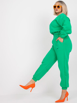 Zelen komplet iz dresa plus size z hlačami Maleah.
