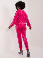 Hurt Fuksjowy komplet damski ze spodniami z weluru