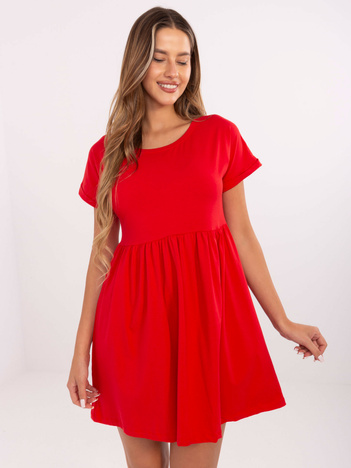 Czerwona letnia sukienka z bawełny RUE PARIS