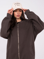 Czekoladowa rozpinana bluza z kieszeniami